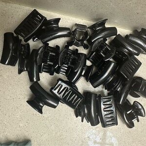 Black Hair Claw Clips & Transparent Smoke Quartz Claw Clips